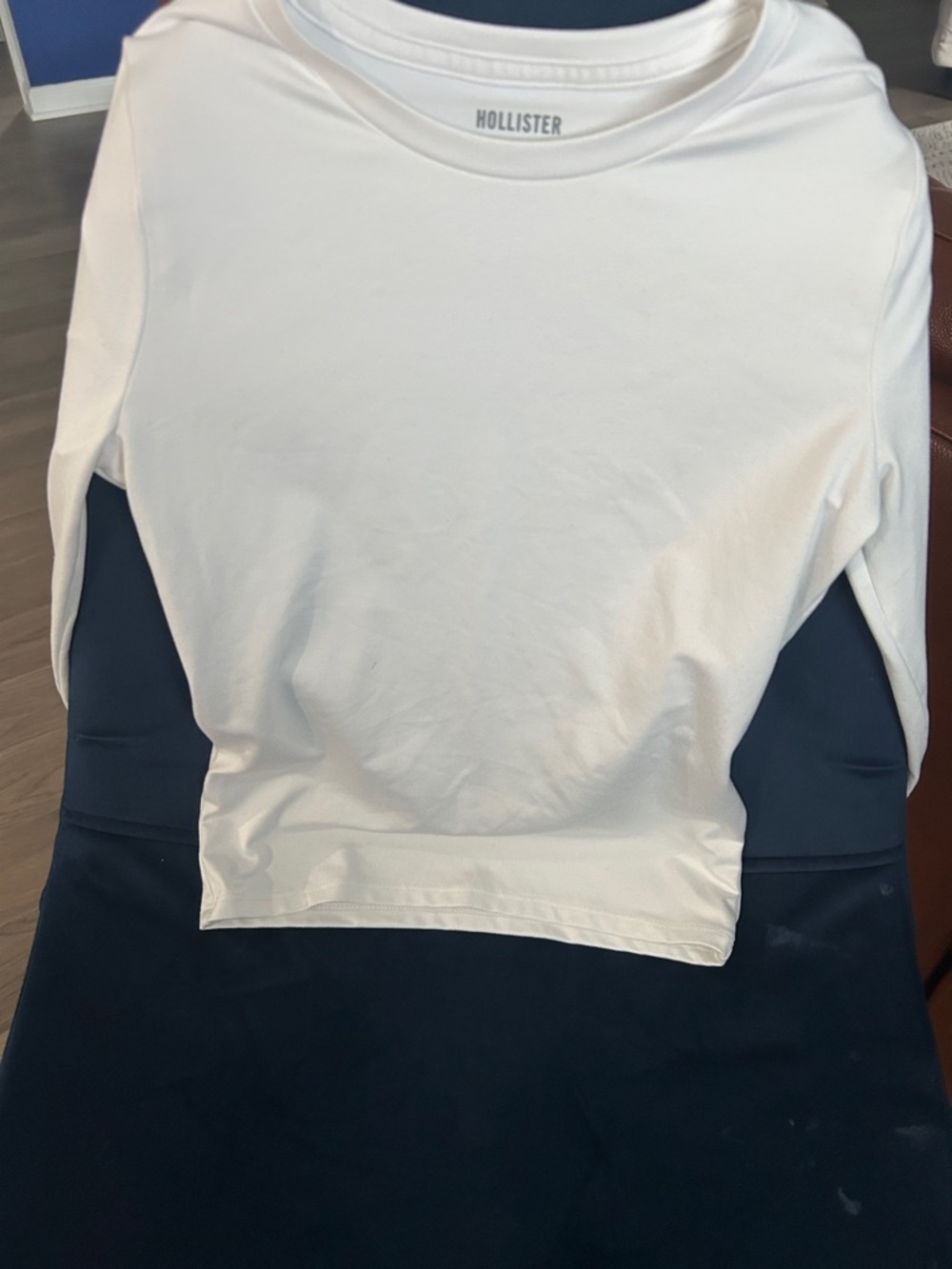 Hollister White Long Sleeve Crop Top